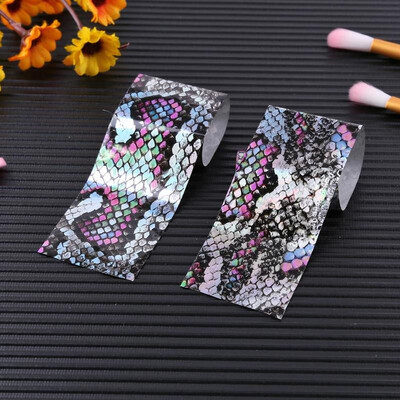 

16pcsset Manicure Glitter Snake Print Nail Stickers Nails Art Decor Decals
