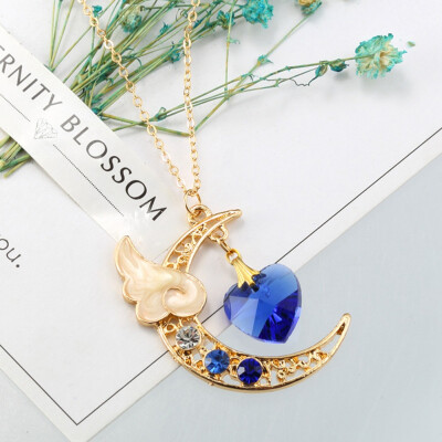 

Fashion Women Necklace Romantic Series Moon Wing Charm Pendant Hot Anime Cosplay Jewelry