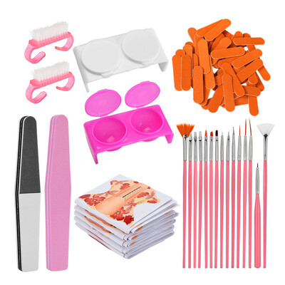 

Gobestart ATOMUS5 Set Nail Art File Dust CLEANING BRUSH Sponge Polishing Block Sand Grain
