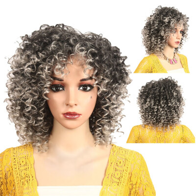 

Gobestart High Temperature Silk Breathable Rose Net Long Curly Hair Explosion Head Wig