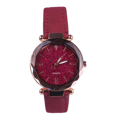 

Womens quartz watch simple diamond-studded digital star watch vibrato