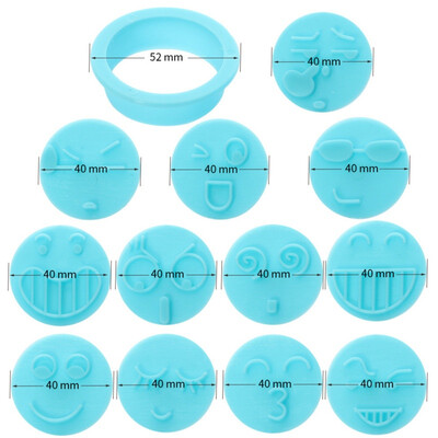

12pcs Sugarcraft Cake Decorating Tool Set Fondant Plunger Cutters Cake Tools Cute Emoji Cookie Biscuit Cake Mold Baking Tool