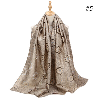 

Cut flower scarf new flower gold silk scarf soft organza fashion headscarf travel sunscreen shawl