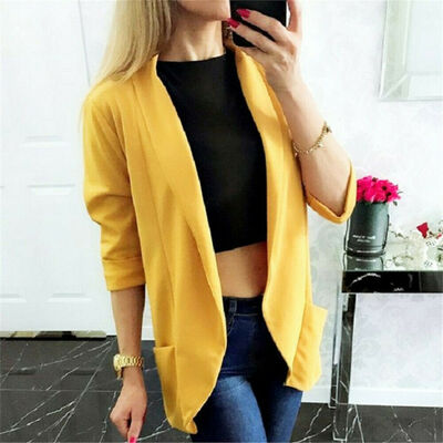 

Plus Size Women Fashion OL Long Sleeve Slim Fit Blazer Suit Jacket Coat Outwear