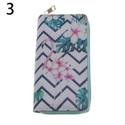 

Flamingo Print Faux Leather Long Purse Women Zipper Clutch Phone Holder Wallet