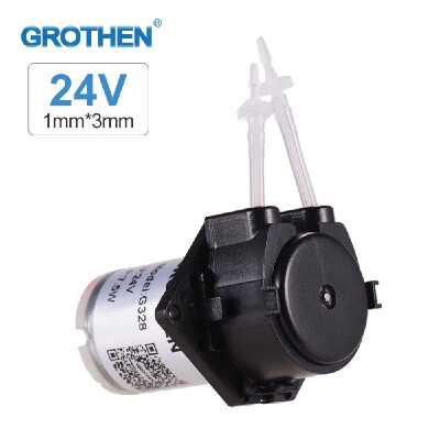 

GROTHEN DC 24V Dosing Pump Peristaltic Pump Mini Water Liquid Pump Peristaltic Tube Head Self-Priming Function for Aquarium Lab Ch