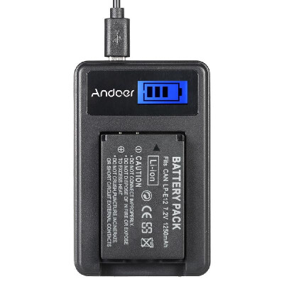 

Andoer LP-E12 2 Pack 74V 1200mAh Rechargeable Li-ion Replacement Battery with LCD USB Charger Kit for Canon EOS 100DEOS Rebel SL