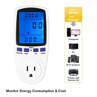 

Digital LCD Display Electricity Usage Monitor Power Meter Plug