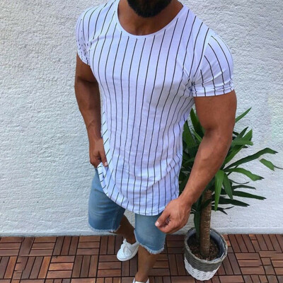 

Men Slim Fit O Neck Short Sleeve Muscle Tee Shirts Casual T-shirt Tops Blouse