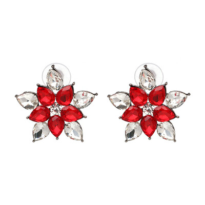 

2019 New Crystal Opal Stone Stud Earrings Sweety Flower Earrings Trendy Women Jewelry Gift for New Year 9 Colors J50058