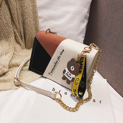 

Spring&summer contrast color mosaic bag female 2019 new Korean version of the wild single shoulder slung fashion chain personality small square