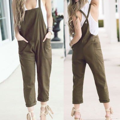 

Tailored Women Loose Casual Baggy Jumpsuit Strap Bib Pants Trousers Overall Harnes Pants