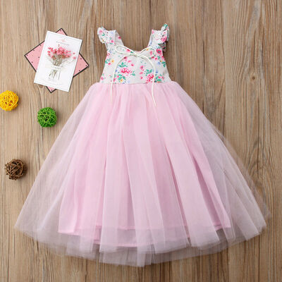

Flower Girl Princess Long Dress Kids Elegant Party Pageant Bridesmaid Dresses