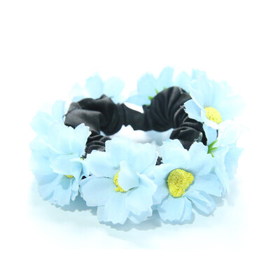 

Fashion Flower Daisy Floral Bun Head Knot Garland Bracelet Hair Top Scrunchie Band Bridal