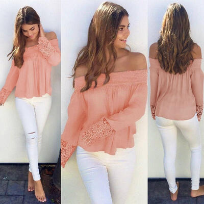 

US STOCK Women Summer Loose Top Long Sleeve Blouse Ladies Casual Tops T-Shirt