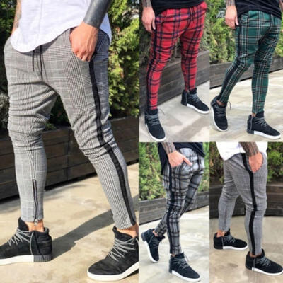

Men Casual Slim Fit Urban Straight Leg Trousers Pencil Jogger Cargo Pants