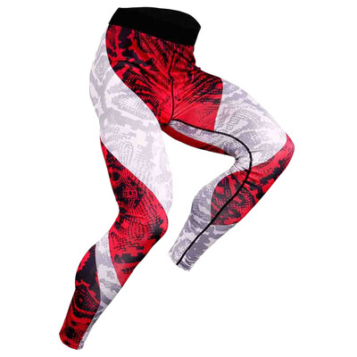 

Gobestart Men Sports Fitness Print Bodybuilding Flexible Tight-drying Long Pants Trousers
