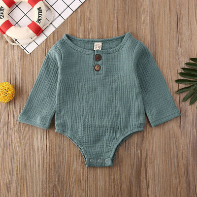 

Newborn Baby Boys Girls Long Jumpsuit Romper Bodysuit Cotton Clothes Outfit Suit