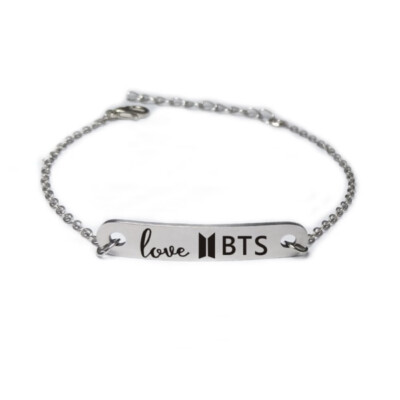 

Kpop BTS Bangtan Boys Bracelet Stainless Steel New Wristband English Lettering Hot Gift for ARMY