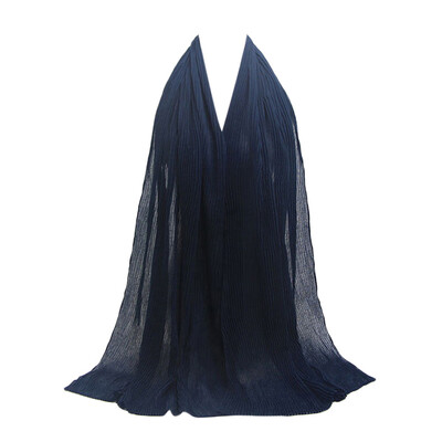 

Gobestart Fashion Pleated wrinkled cotton&linen Shawl Soft Muslim Scarf