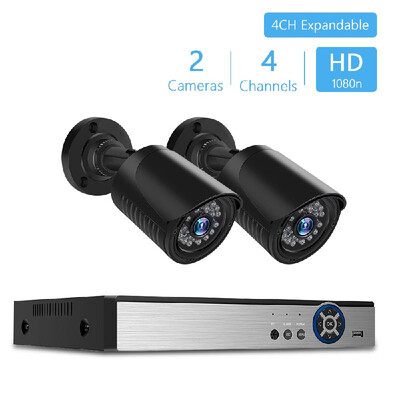 

Home Security Camera System 4Channel H264 Security Digital Video Recorder 2pcs 1080P Surveillance Cameras Motion Detection and