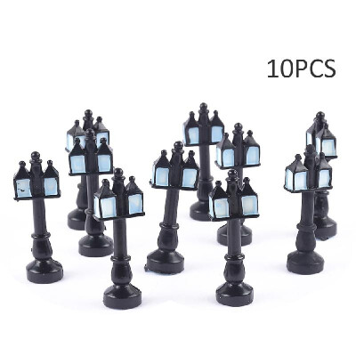 

10pcsset Mini Street Light Fairy Garden Resin DIY Craft Ornaments Miniature Landscape Model Home Decoration Photography Props Chi