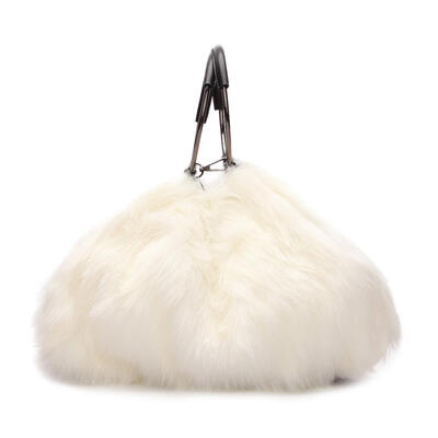 

Soft Faux Fur Plush Shoulder Handbags Women Lady Messenger Ring Handle Bags