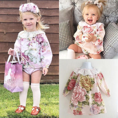 

Floral Princess Infant Baby Girl Big Flower Dress Kids Ruffle Party Princess Dresses