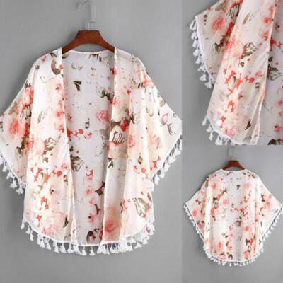 

Kids Girls Flowers Kimono Cardigan Jacket Spring Outerwear Coat Age 2-6