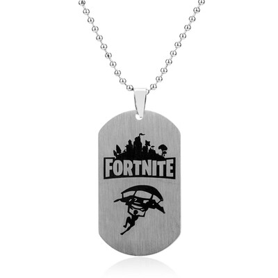 

For-Tnite Stainless Steel Necklace Cool Pendant Fans Favorite Gamer Gifts for Teen Adults