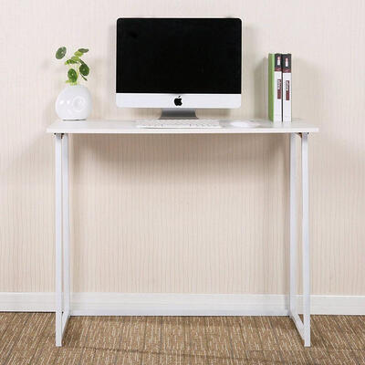 

Folding Writing Computer Desk Home Office Study PC Writing TableWhite