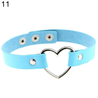 

Women\s Punk Faux Leather Love Heart Collar Choker Necklace Jewelry Charm Gift
