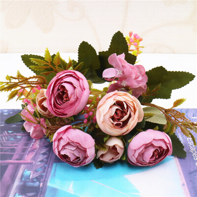 

〖Follure〗1 Bouquet Vintage Artificial Peony Silk Flowers Bouquet for Decoration