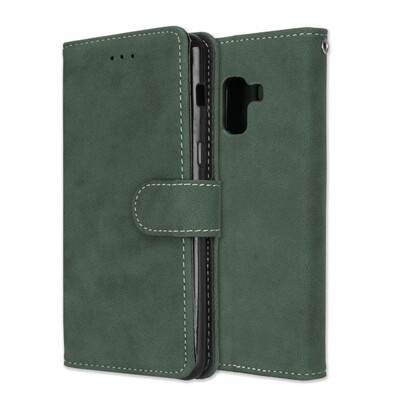 

MOONCASE Samsung Galaxy A8 2018 Vintage Scrub 3 Card Case - Green