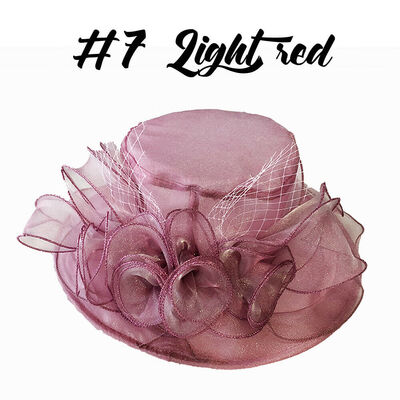 

Women Kentucky Derby Sun Hat Wide Brim Wedding Tea Party Church Organza Hats