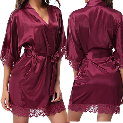

Toponeto Womens Lady Sexy Lace Sleepwear Satin Nightwear Lingerie Pajamas Suit