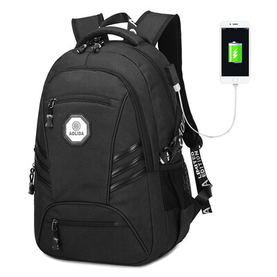 

Water Resistant Shoulder Bag for Students Male Casual USB Charging Backpack