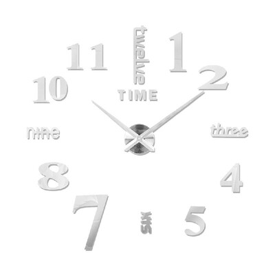 

DIY Wall Clock Frameless 3D Mirror Wall Clock Large Mute Wall Stickers for Living Room Home Decorations