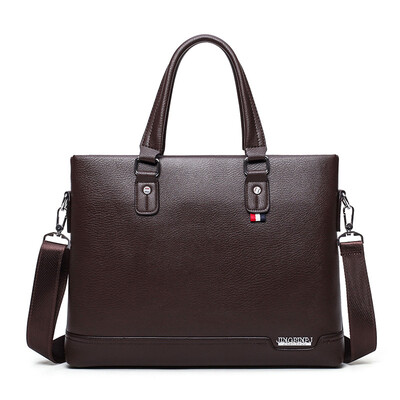 

Mens Briefcase Large Capacity Handbag Business Mens Bag Leather Bag 14 Inch Laptop Bag