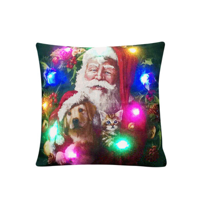 

Tailored Christmas Lighting LED Cushion Cover Home Decor Throw Pillowcase Sofa Flashing