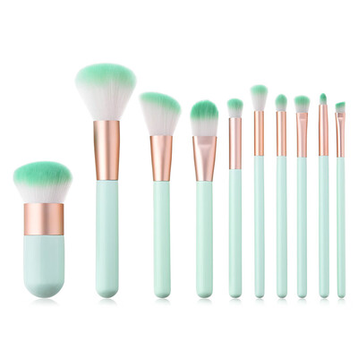 

Toponeto 10PCS Wooden Foundation Cosmetic Eyebrow Eyeshadow Brush Makeup Brush Sets Tools
