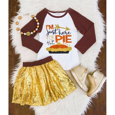 

Kids Baby Girls Thanksgiving Tops Princess Party Tutu Dress Outfits Set Clothes