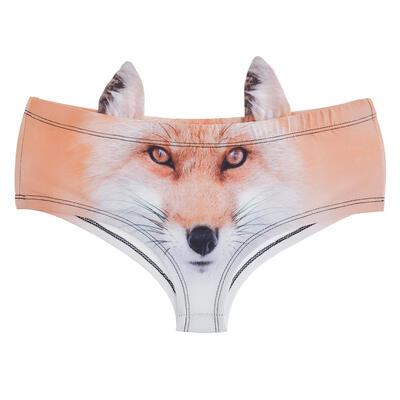 

Women 3D Animal Print Underwear Briefs with Ears Low Waist Sexy Panties