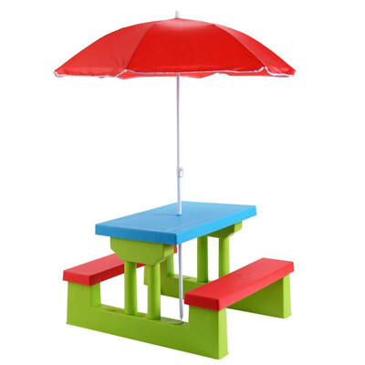 

Kids Picnic Folding Table&Bench with Umbrella