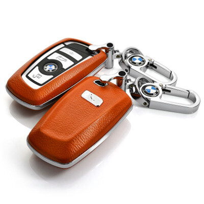 

Top Layer Leather Car Key Case Women Keychain For BMW 1234567 SeriesX3X4 Car Key Cover Shell Car Keychain