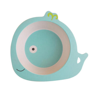 

Portable Baby Feeding Bowl Bamboo Fiber Kids Cartoon Children Tableware