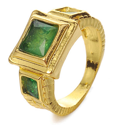 

Square Shape Faux Gemstone Birthday Band Fashion Ring