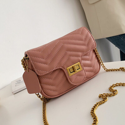 

Summer little fresh woman 2019 new fashion slant bag fashion texture rhomboid single shoulder chain bag