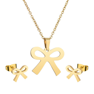

Luxury Gold Color Women Infinite Owl Love Heart Fatima Hand Necklace Earrings Stainless Steel Bridal Wedding Jewelry Sets
