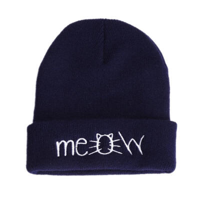 

MEOW Cap Winter Casual Hip Hop Hats Knitted Wool Skullies Beanie Warm Hat